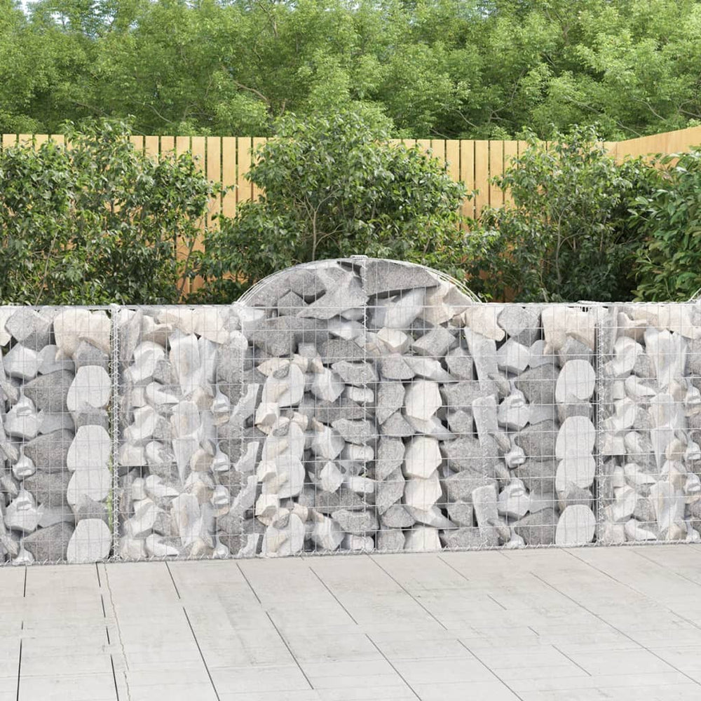 vidaXL Arched Gabion Baskets 9 pcs 200x30x100/120 cm Galvanised Iron