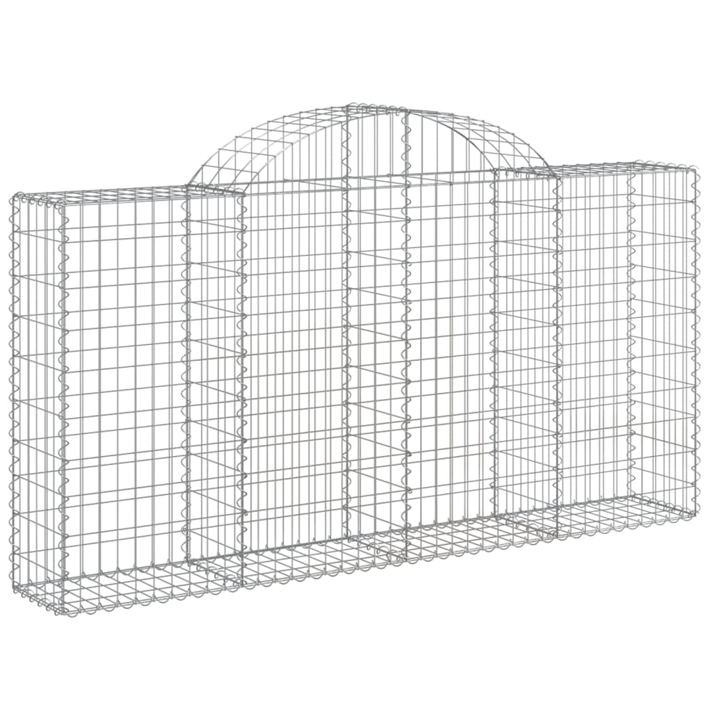 vidaXL Arched Gabion Baskets 10 pcs 200x30x100/120 cm Galvanised Iron 3