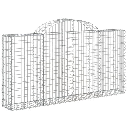 vidaXL Arched Gabion Baskets 10 pcs 200x30x100/120 cm Galvanised Iron 3