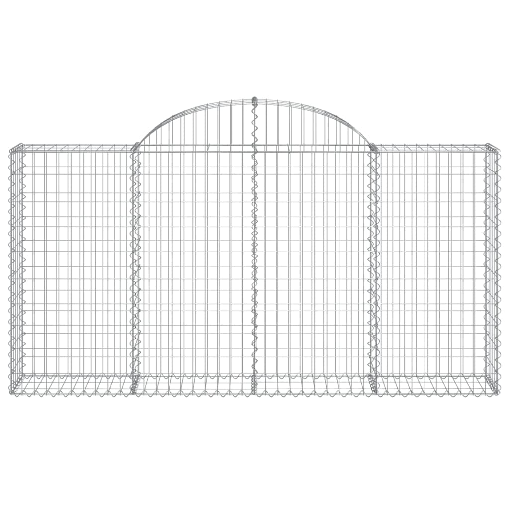 vidaXL Arched Gabion Baskets 10 pcs 200x30x100/120 cm Galvanised Iron 4