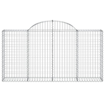 vidaXL Arched Gabion Baskets 10 pcs 200x30x100/120 cm Galvanised Iron 4