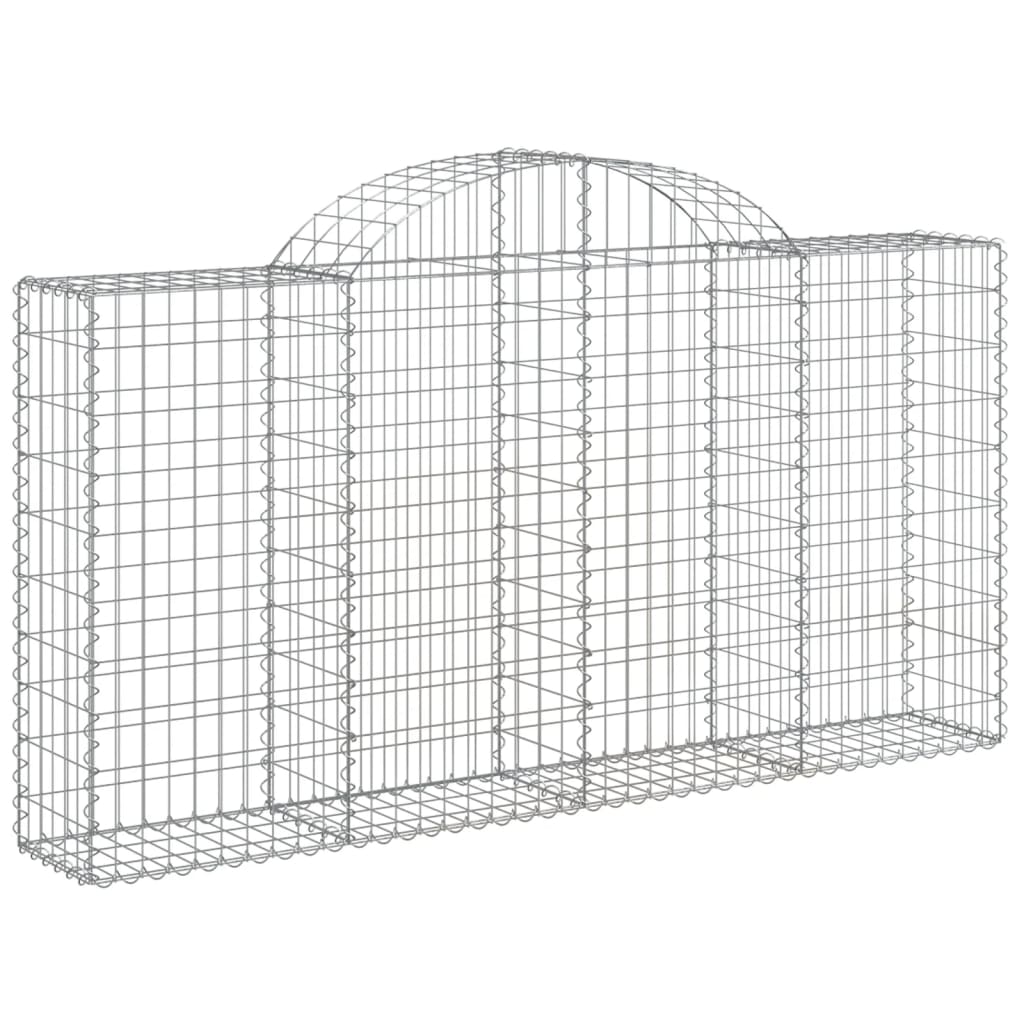 vidaXL Arched Gabion Baskets 12 pcs 200x30x100/120 cm Galvanised Iron 3