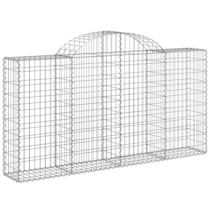 vidaXL Arched Gabion Baskets 12 pcs 200x30x100/120 cm Galvanised Iron 3