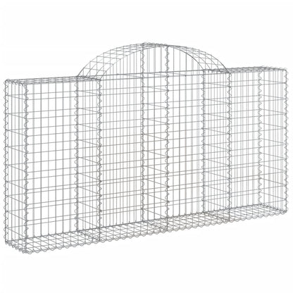 vidaXL Arched Gabion Baskets 14 pcs 200x30x100/120 cm Galvanised Iron 3