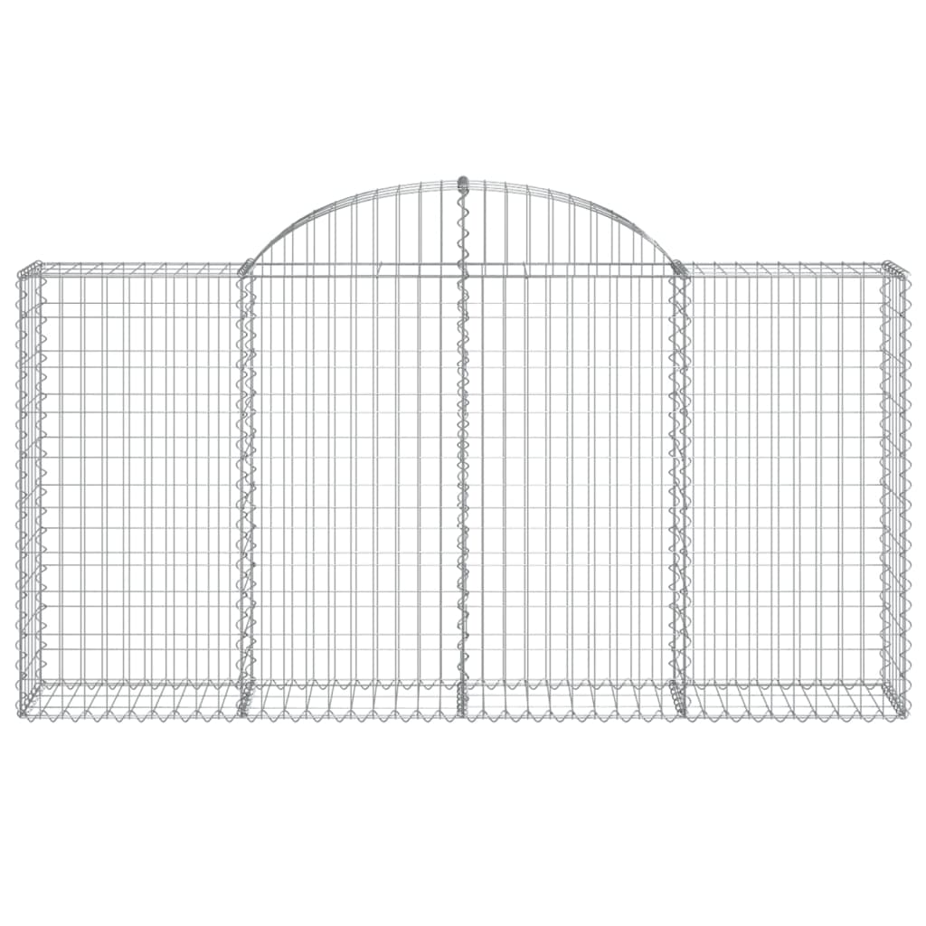 vidaXL Arched Gabion Baskets 14 pcs 200x30x100/120 cm Galvanised Iron 4