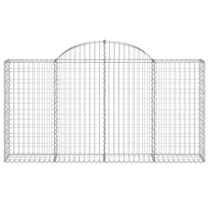 vidaXL Arched Gabion Baskets 14 pcs 200x30x100/120 cm Galvanised Iron 4