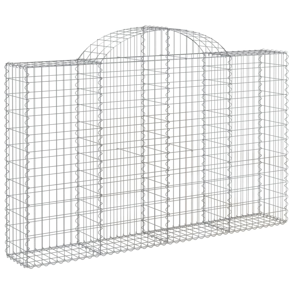 vidaXL Arched Gabion Baskets 8 pcs 200x30x120/140 cm Galvanised Iron 3