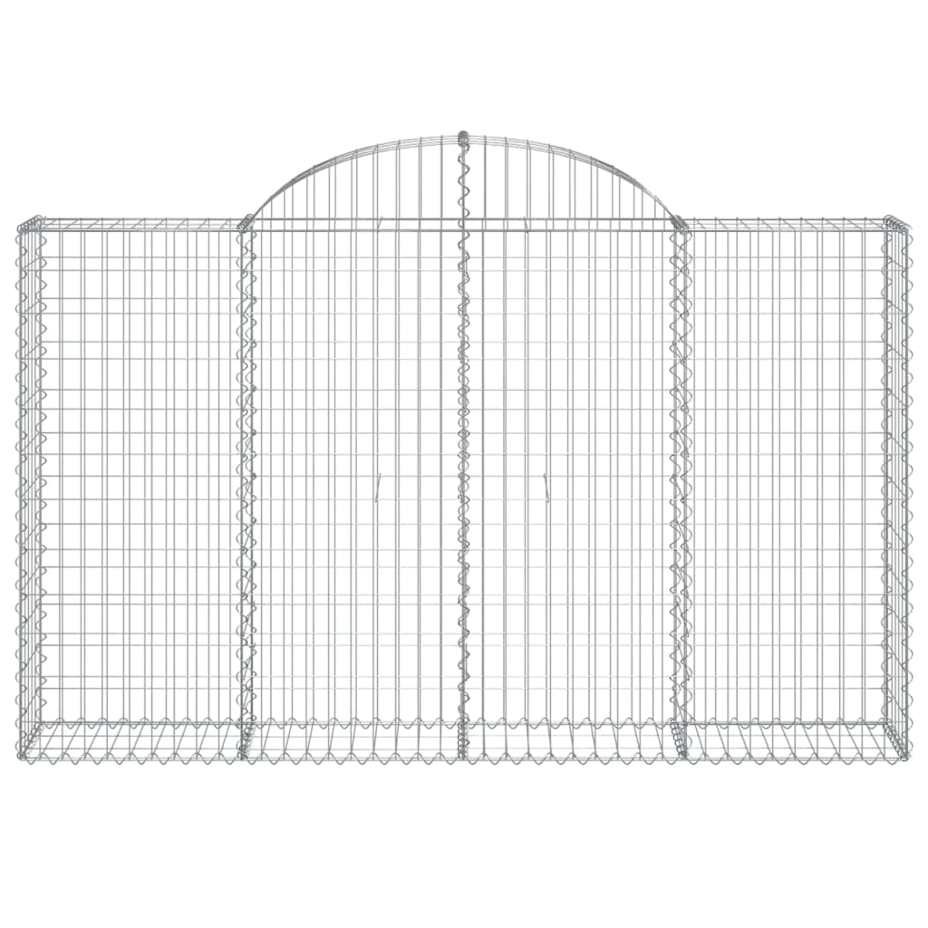 vidaXL Arched Gabion Baskets 8 pcs 200x30x120/140 cm Galvanised Iron 4