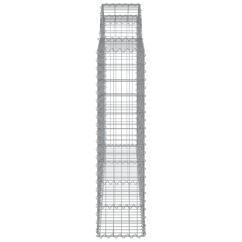 vidaXL Arched Gabion Baskets 8 pcs 200x30x120/140 cm Galvanised Iron 5