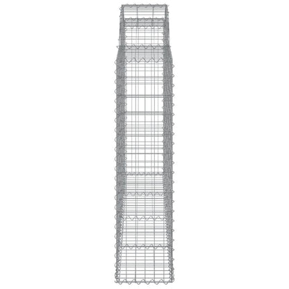 vidaXL Arched Gabion Baskets 8 pcs 200x30x120/140 cm Galvanised Iron 5