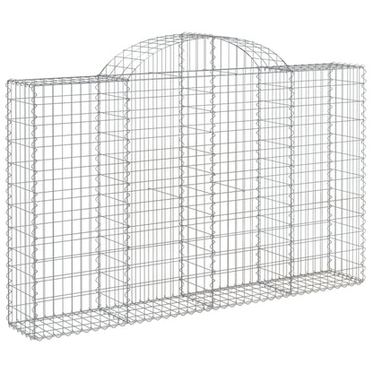 vidaXL Arched Gabion Baskets 9 pcs 200x30x120/140 cm Galvanised Iron 3