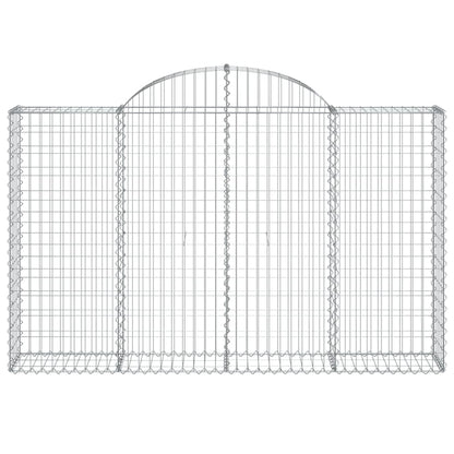 vidaXL Arched Gabion Baskets 9 pcs 200x30x120/140 cm Galvanised Iron 4
