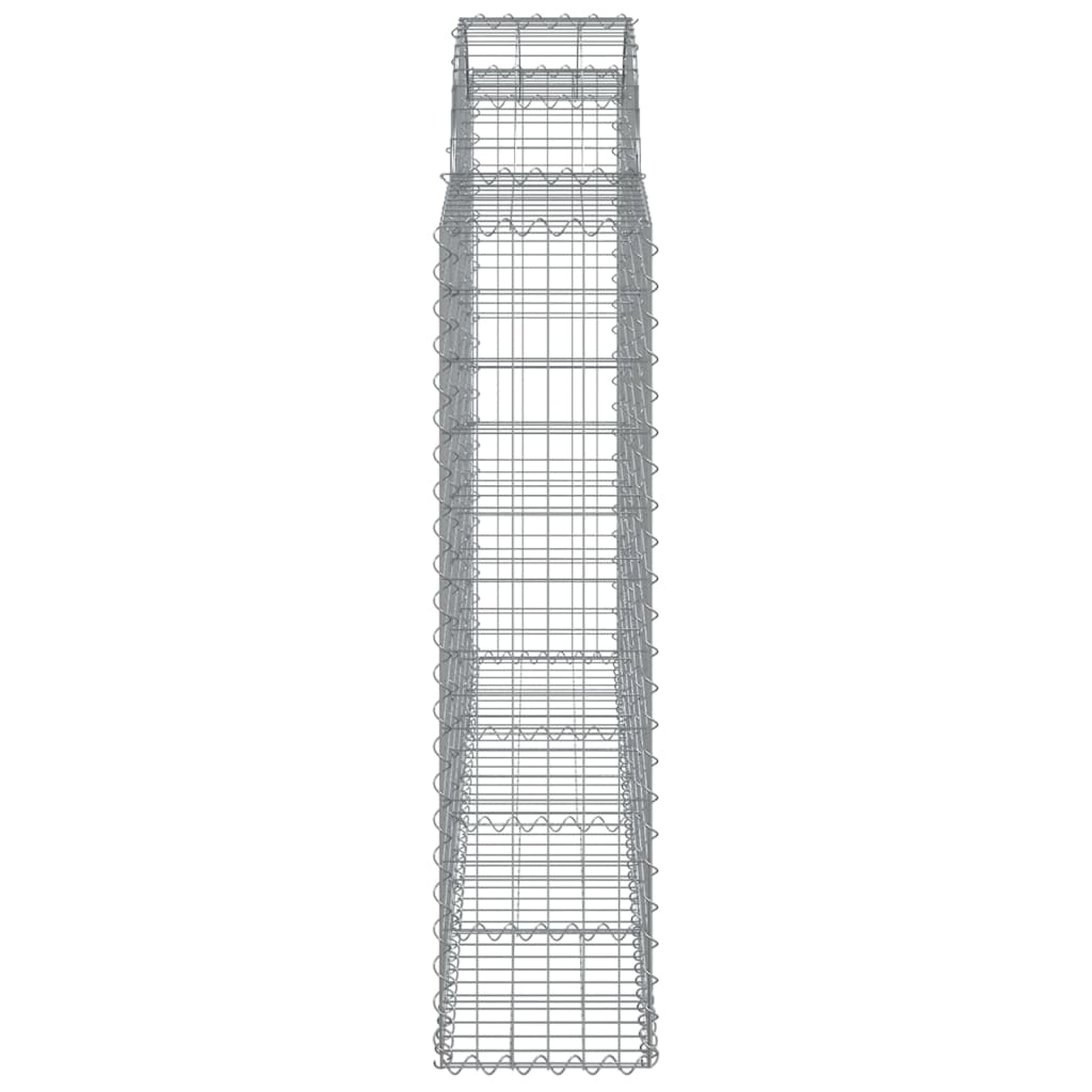vidaXL Arched Gabion Baskets 9 pcs 200x30x120/140 cm Galvanised Iron 5
