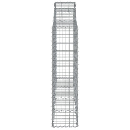 vidaXL Arched Gabion Baskets 9 pcs 200x30x120/140 cm Galvanised Iron 5