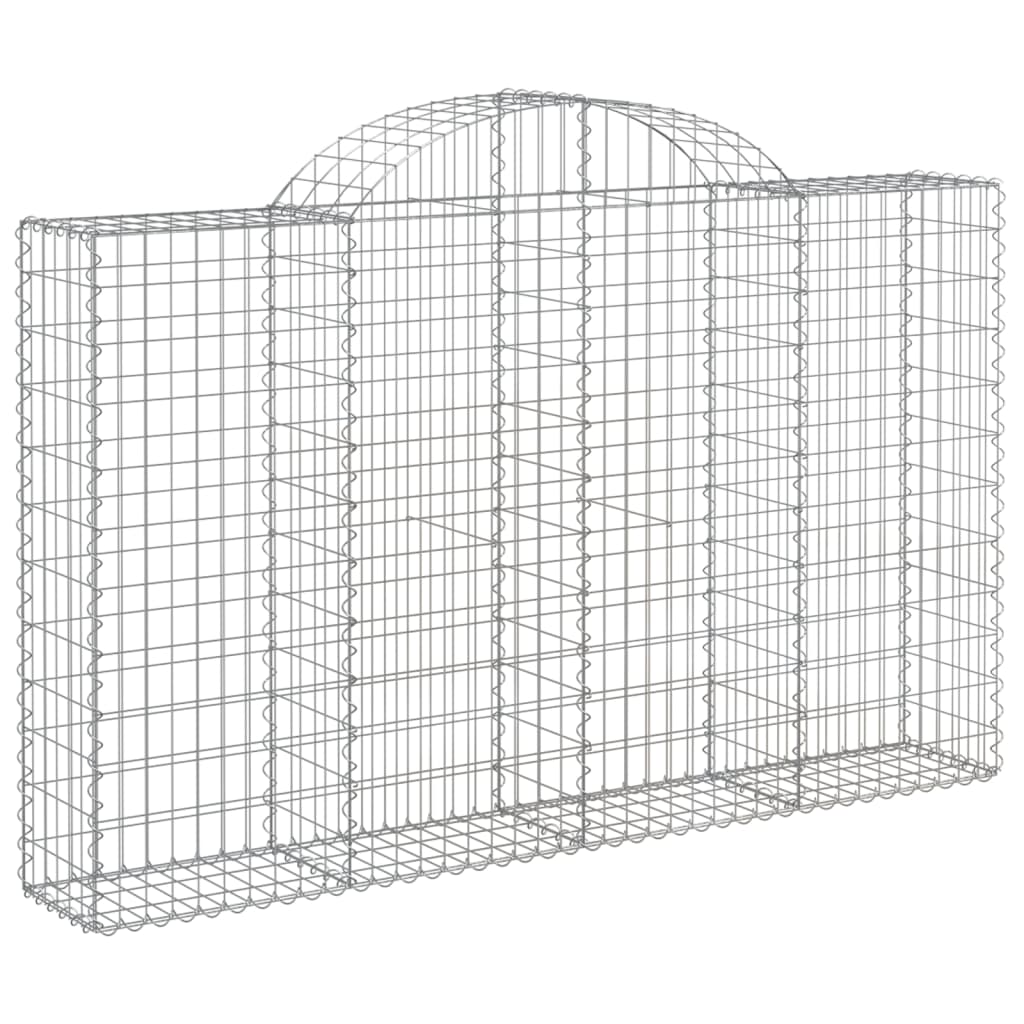 vidaXL Arched Gabion Baskets 12 pcs 200x30x120/140 cm Galvanised Iron 3
