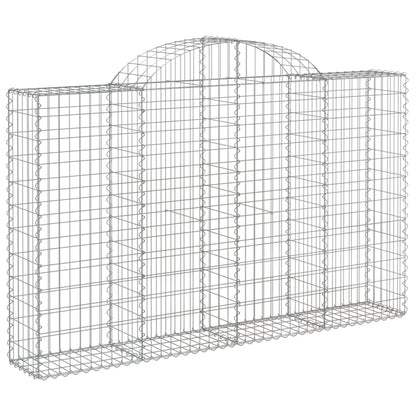 vidaXL Arched Gabion Baskets 12 pcs 200x30x120/140 cm Galvanised Iron 3