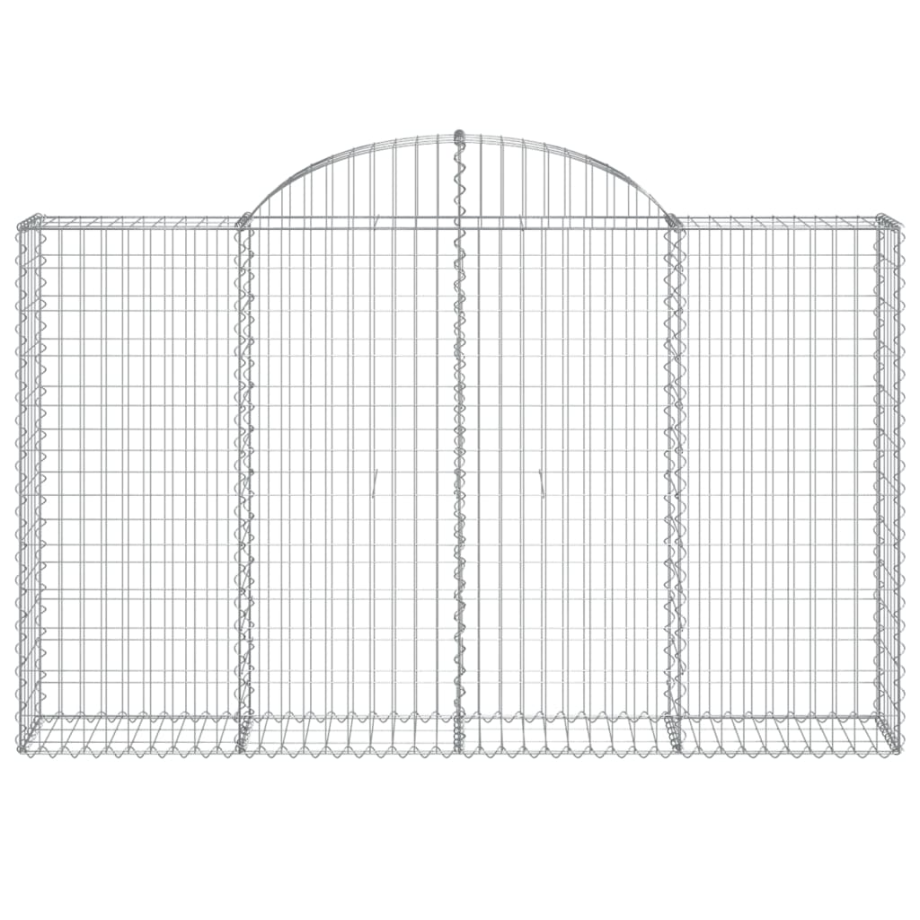 vidaXL Arched Gabion Baskets 13 pcs 200x30x120/140 cm Galvanised Iron 4