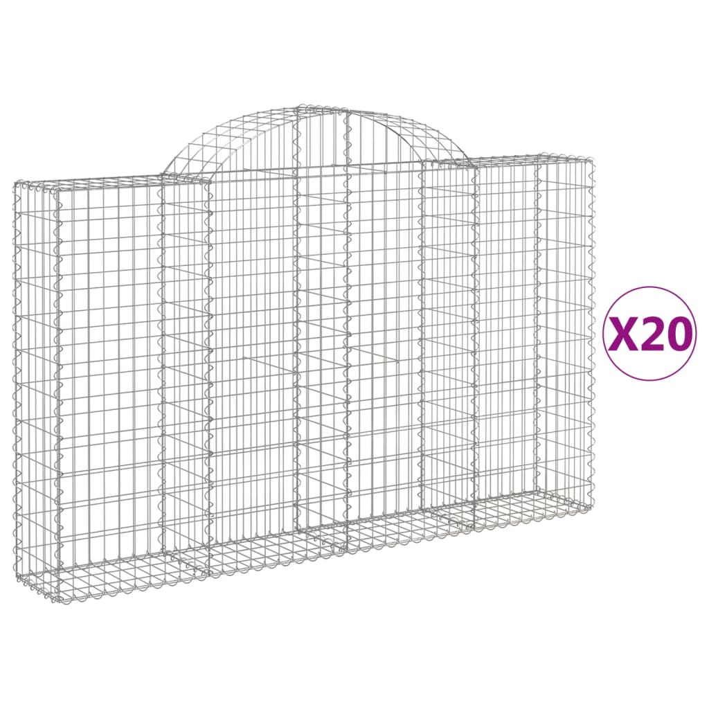 Arched Gabion Baskets Galvanised Iron 20 200 x 30 x 40/60–200 x 50 x 220/240 cm 200 x 30 x 120/140 cm