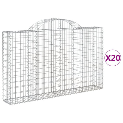 Arched Gabion Baskets Galvanised Iron 20 200 x 30 x 40/60–200 x 50 x 220/240 cm 200 x 30 x 120/140 cm
