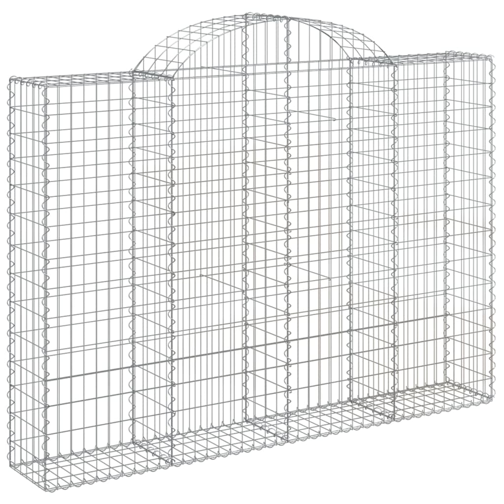 vidaXL Arched Gabion Baskets 6 pcs 200x30x140/160 cm Galvanised Iron 3
