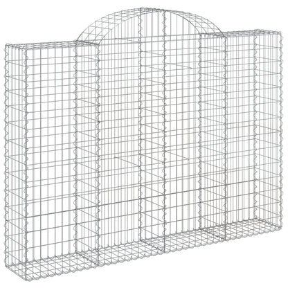 vidaXL Arched Gabion Baskets 6 pcs 200x30x140/160 cm Galvanised Iron 3