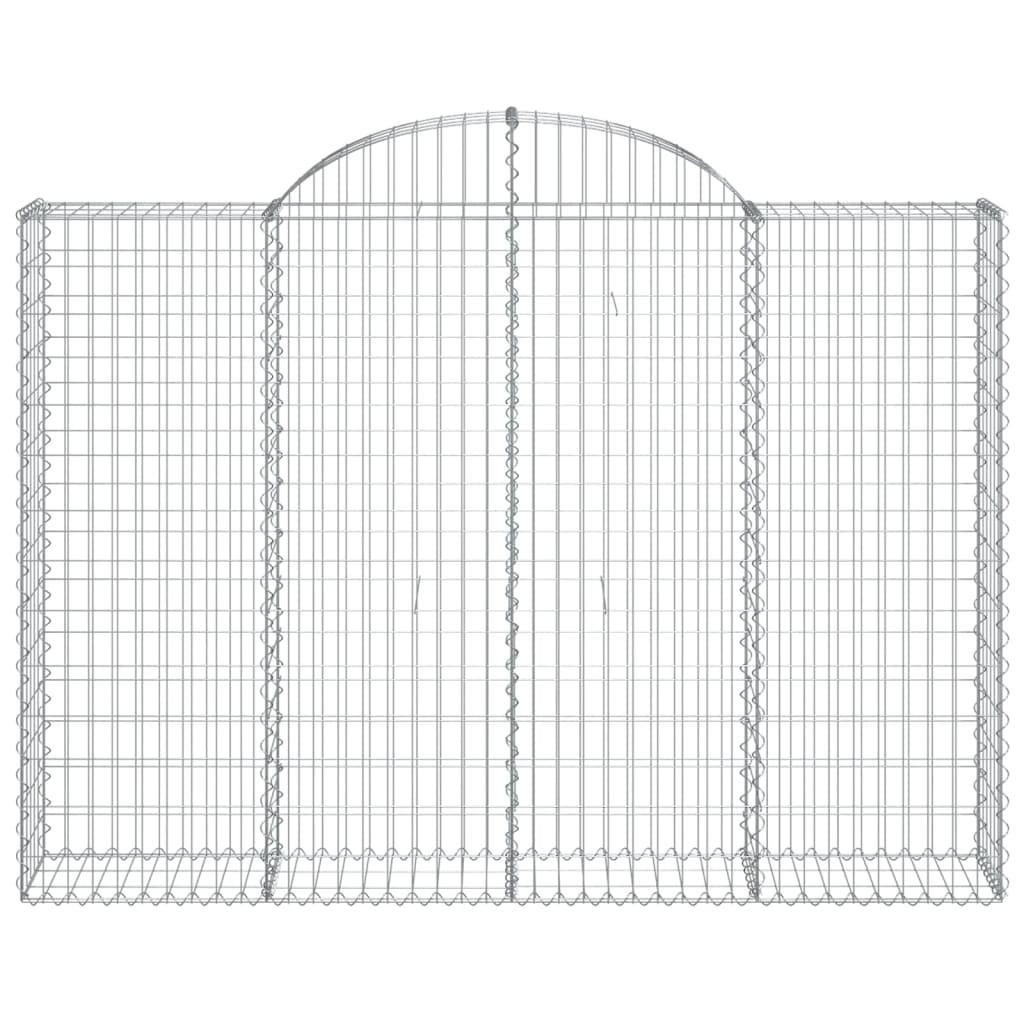 vidaXL Arched Gabion Baskets 6 pcs 200x30x140/160 cm Galvanised Iron 4