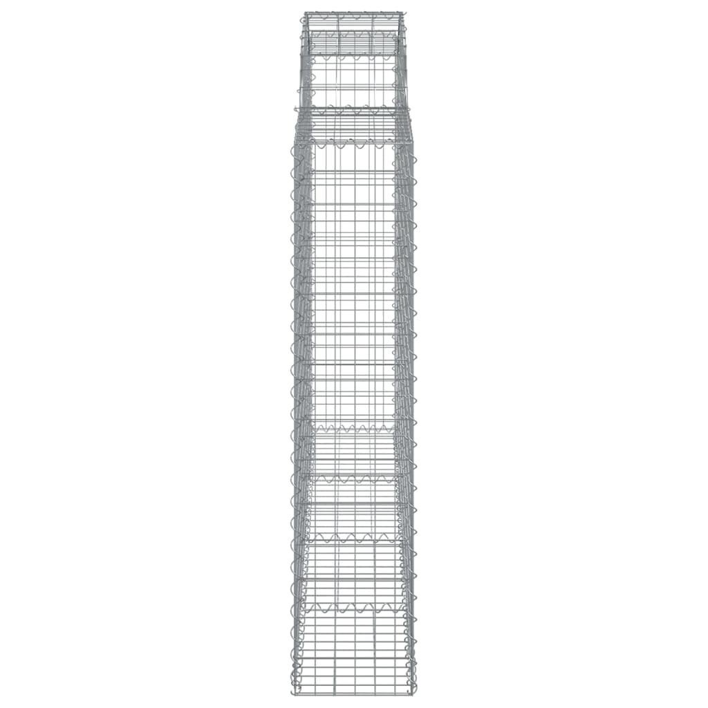 vidaXL Arched Gabion Baskets 6 pcs 200x30x140/160 cm Galvanised Iron 5