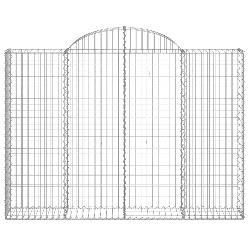 vidaXL Arched Gabion Baskets 7 pcs 200x30x140/160 cm Galvanised Iron 4
