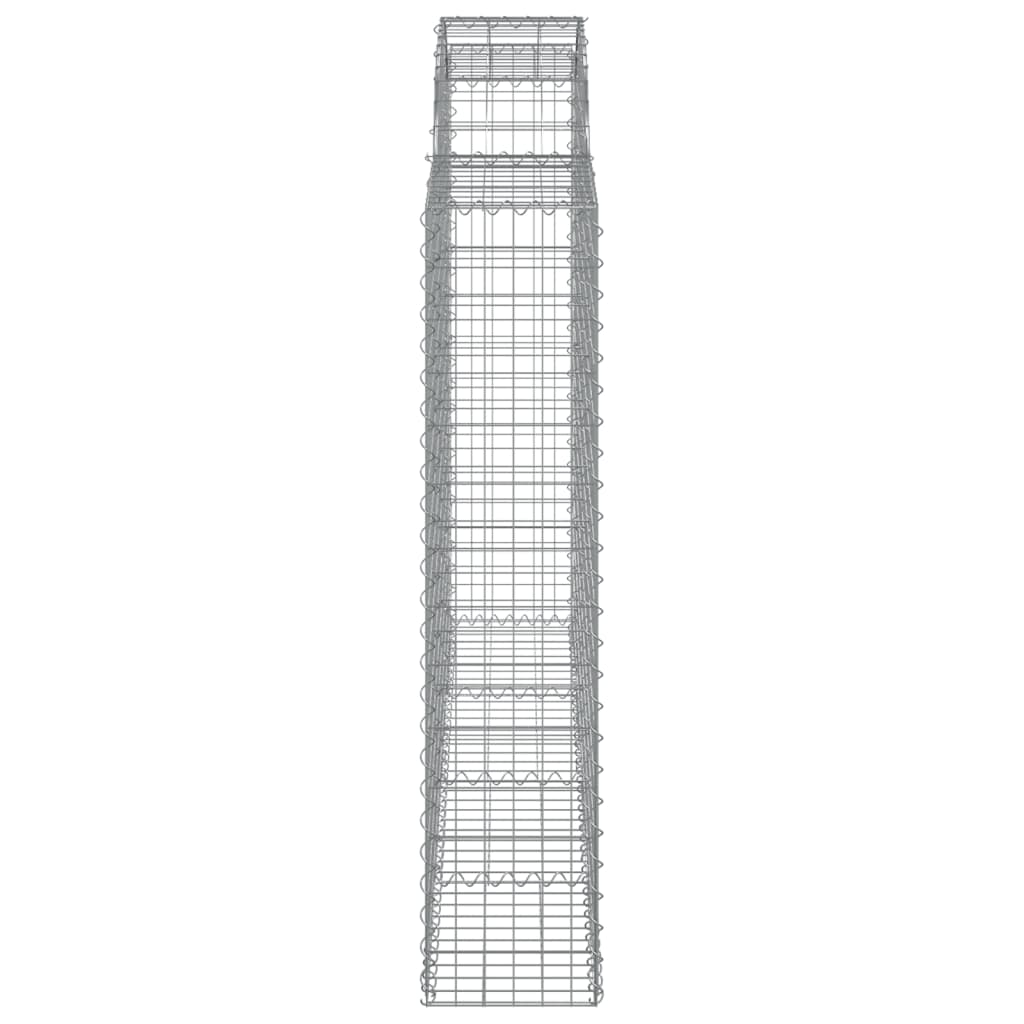 vidaXL Arched Gabion Baskets 7 pcs 200x30x140/160 cm Galvanised Iron 5