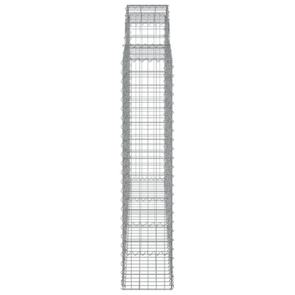 vidaXL Arched Gabion Baskets 7 pcs 200x30x140/160 cm Galvanised Iron 5