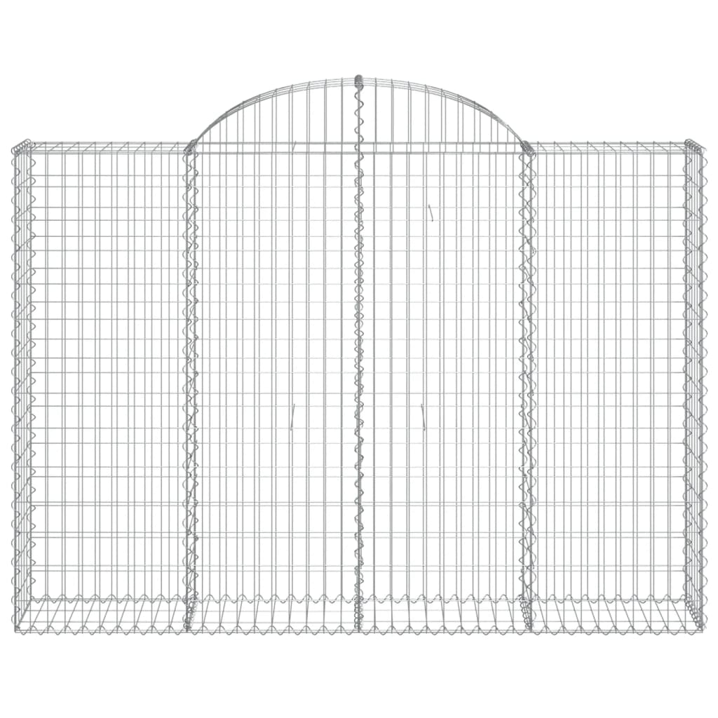 vidaXL Arched Gabion Baskets 8 pcs 200x30x140/160 cm Galvanised Iron 4