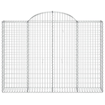 vidaXL Arched Gabion Baskets 8 pcs 200x30x140/160 cm Galvanised Iron 4
