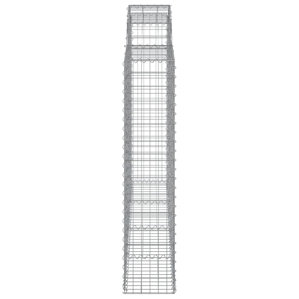 vidaXL Arched Gabion Baskets 8 pcs 200x30x140/160 cm Galvanised Iron 5