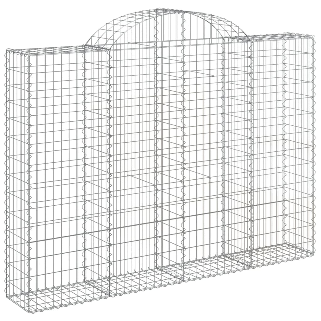 vidaXL Arched Gabion Baskets 9 pcs 200x30x140/160 cm Galvanised Iron 3