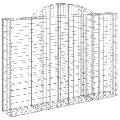 vidaXL Arched Gabion Baskets 10 pcs 200x30x140/160 cm Galvanised Iron 3