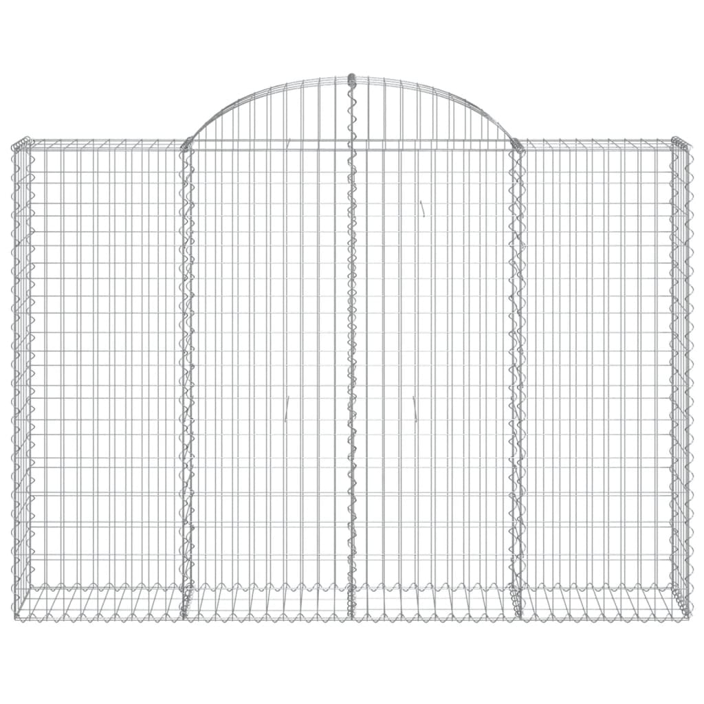 vidaXL Arched Gabion Baskets 10 pcs 200x30x140/160 cm Galvanised Iron 4