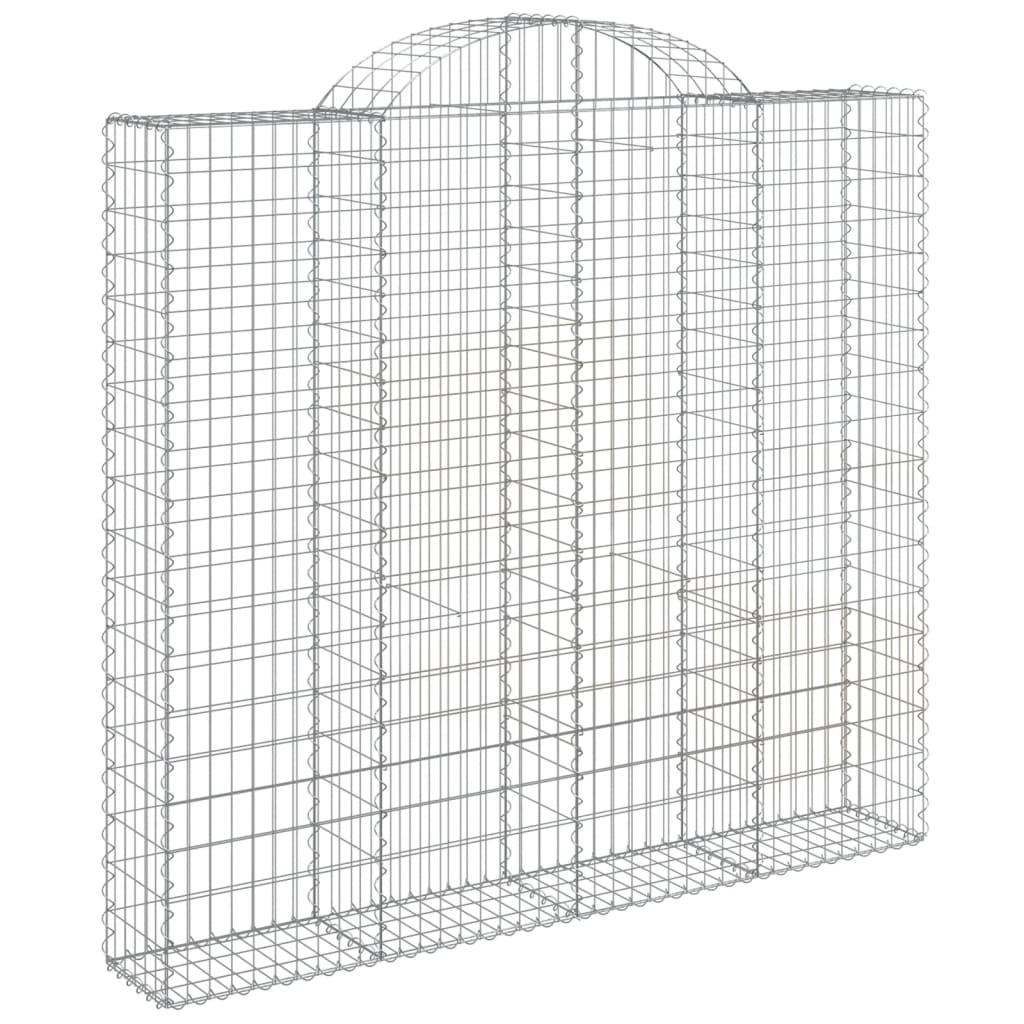 vidaXL Arched Gabion Baskets 4 pcs 200x30x180/200 cm Galvanised Iron 3