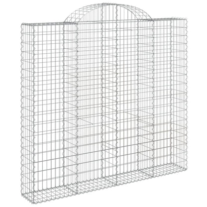 vidaXL Arched Gabion Baskets 4 pcs 200x30x180/200 cm Galvanised Iron 3