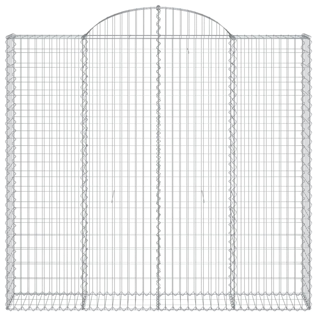vidaXL Arched Gabion Baskets 4 pcs 200x30x180/200 cm Galvanised Iron 4