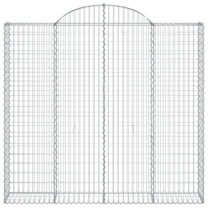 vidaXL Arched Gabion Baskets 4 pcs 200x30x180/200 cm Galvanised Iron 4