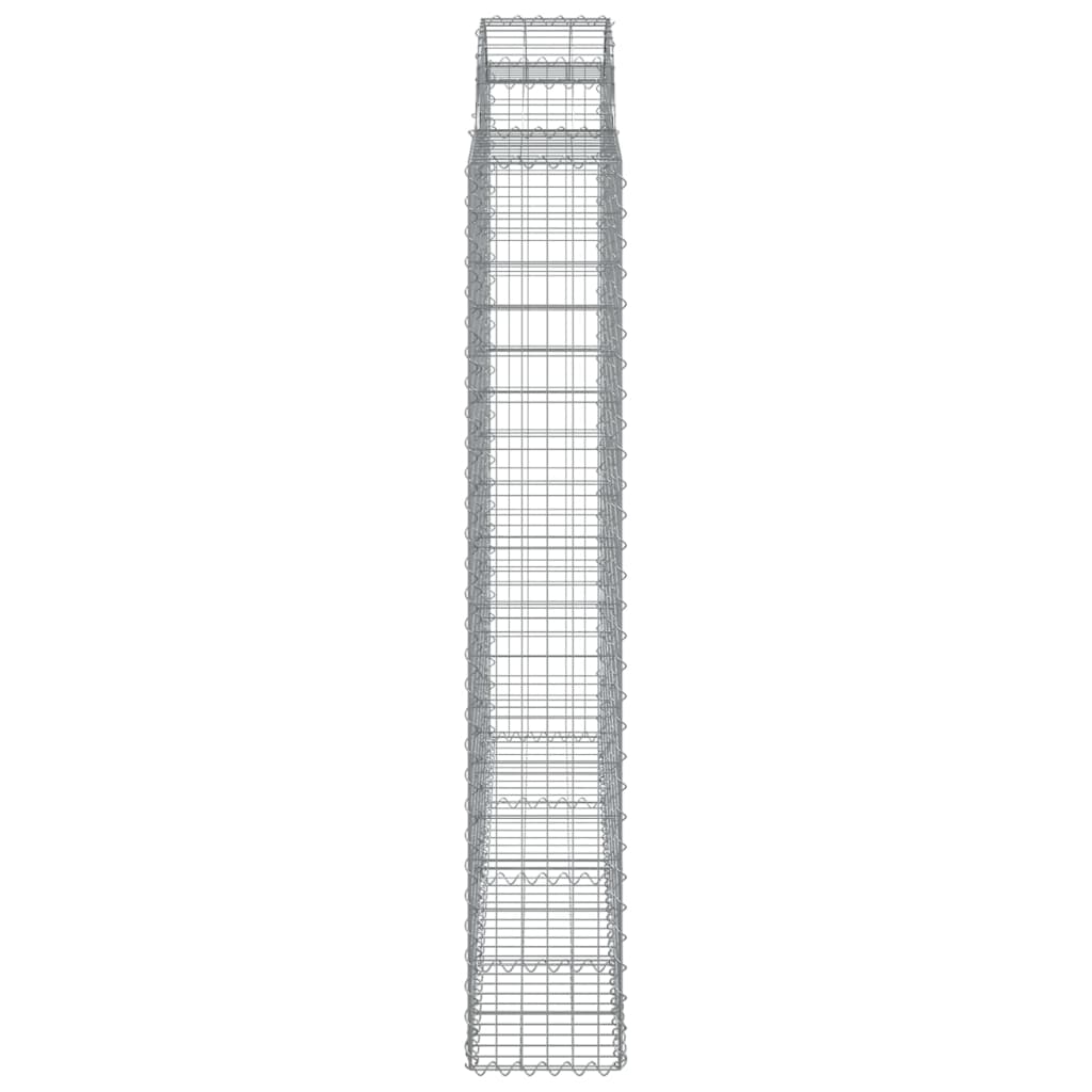 vidaXL Arched Gabion Baskets 4 pcs 200x30x180/200 cm Galvanised Iron 5