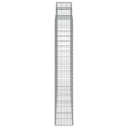 vidaXL Arched Gabion Baskets 4 pcs 200x30x180/200 cm Galvanised Iron 5