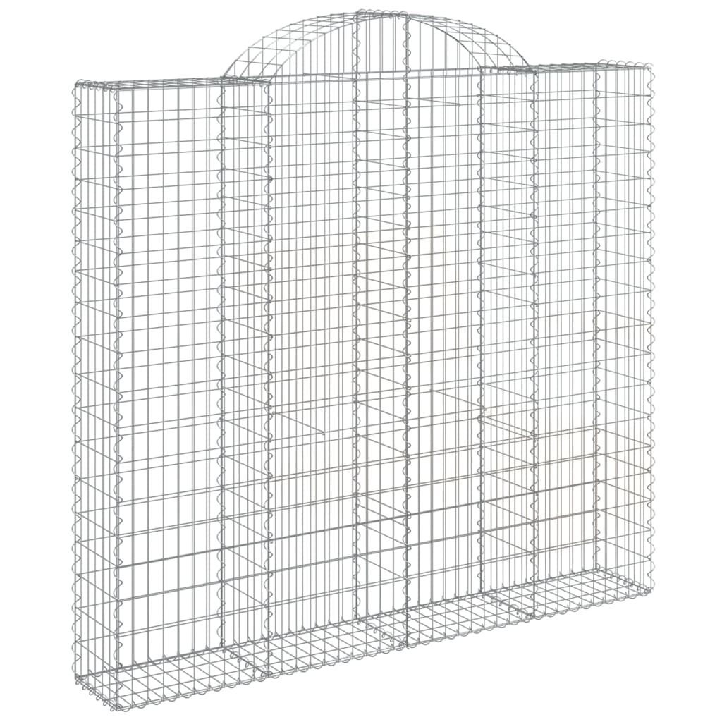 vidaXL Arched Gabion Baskets 5 pcs 200x30x180/200 cm Galvanised Iron 3