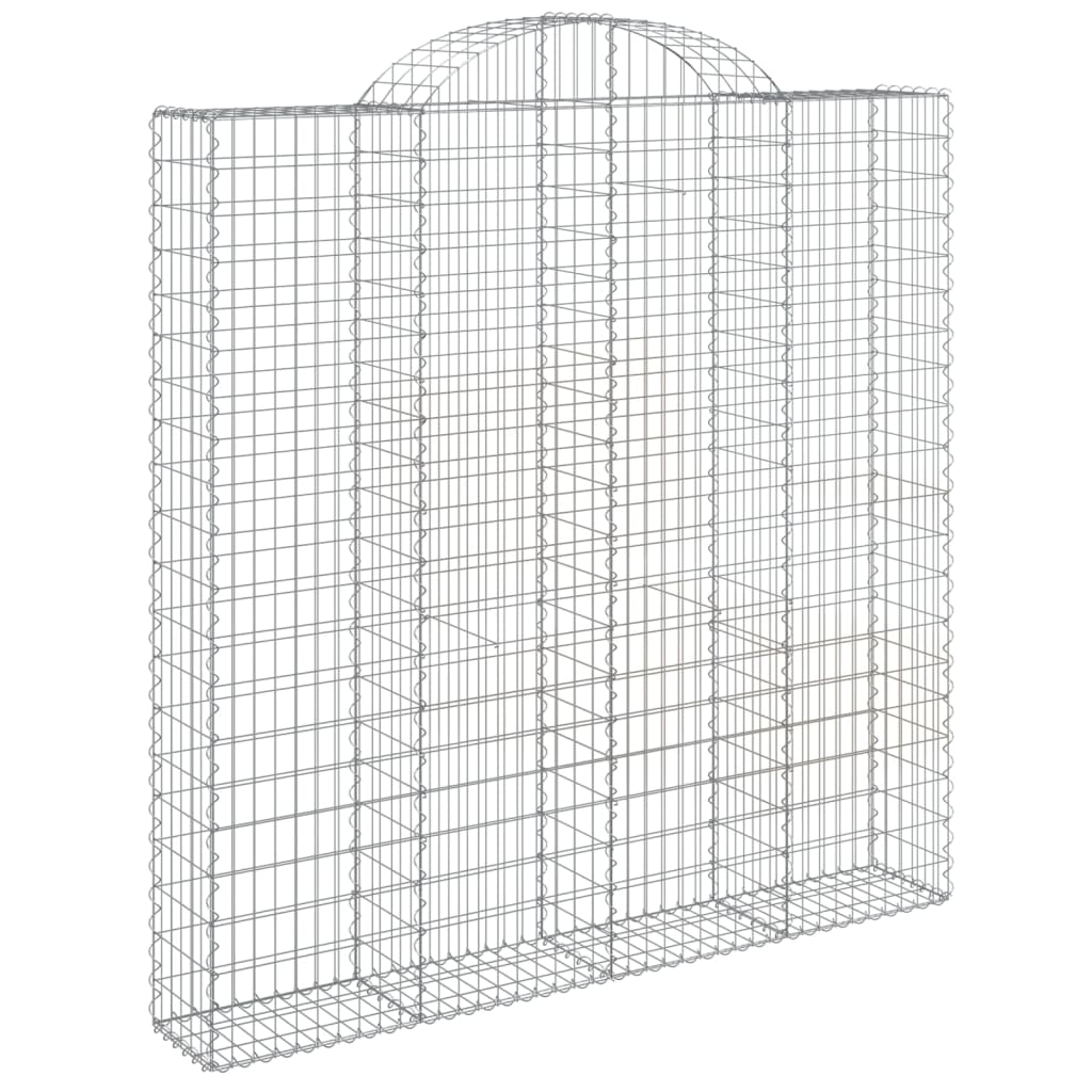 vidaXL Arched Gabion Baskets 6 pcs 200x30x200/220 cm Galvanised Iron 3