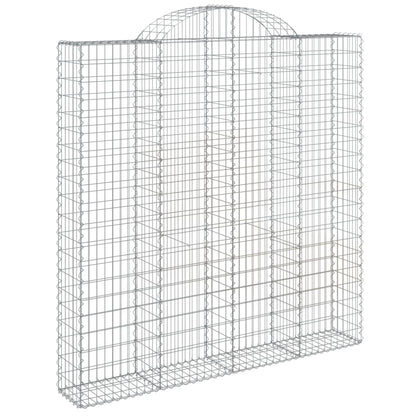 vidaXL Arched Gabion Baskets 6 pcs 200x30x200/220 cm Galvanised Iron 3