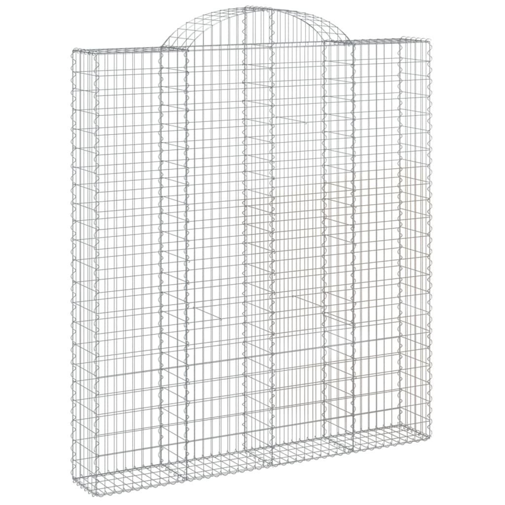 vidaXL Arched Gabion Baskets 5 pcs 200x30x220/240 cm Galvanised Iron 3