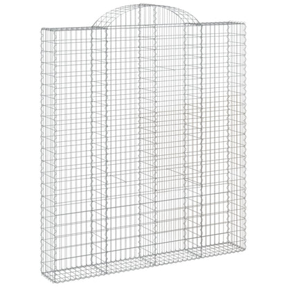 vidaXL Arched Gabion Baskets 5 pcs 200x30x220/240 cm Galvanised Iron 3