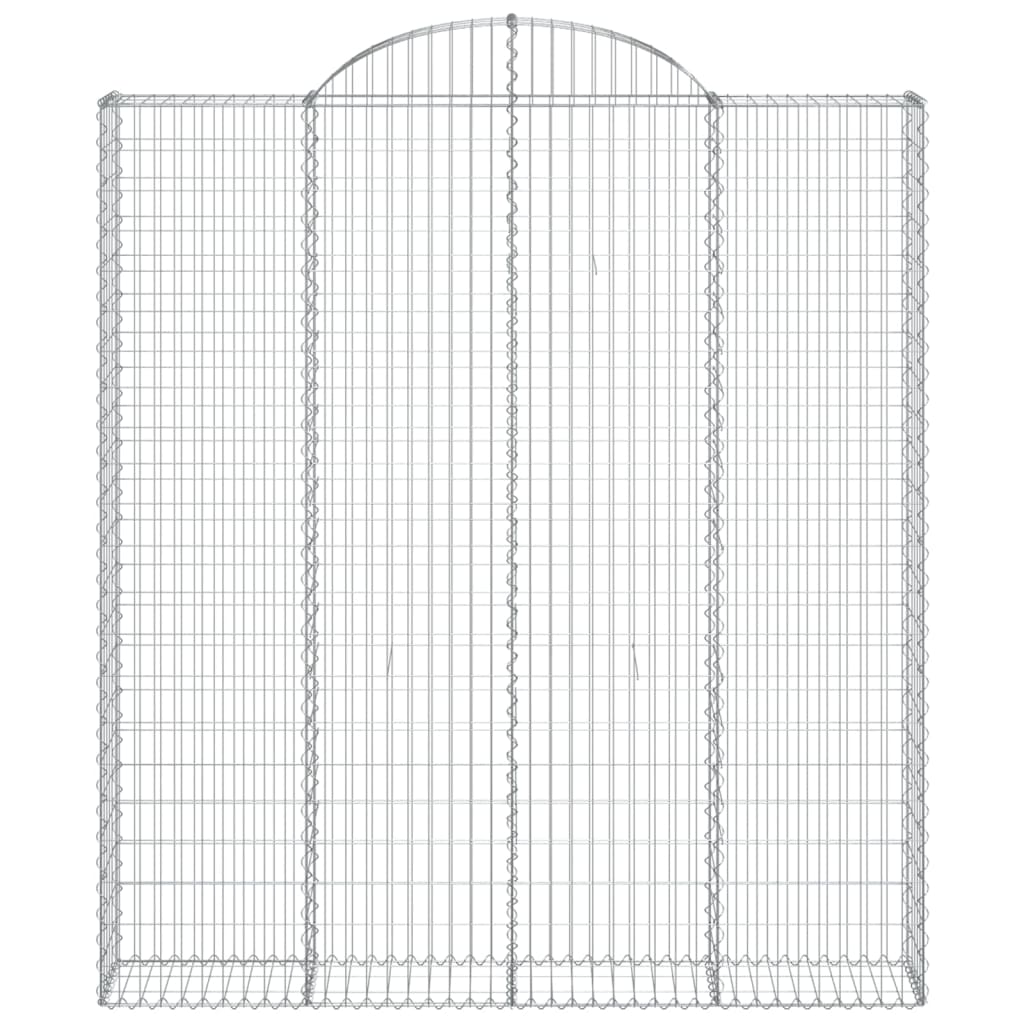 vidaXL Arched Gabion Baskets 5 pcs 200x30x220/240 cm Galvanised Iron 4
