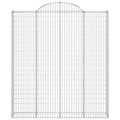 vidaXL Arched Gabion Baskets 5 pcs 200x30x220/240 cm Galvanised Iron 4