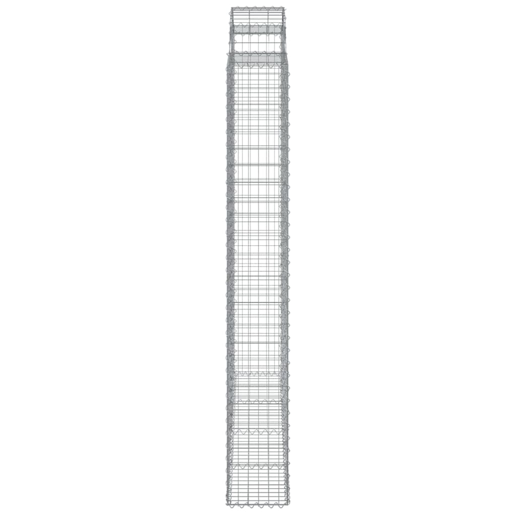 vidaXL Arched Gabion Baskets 5 pcs 200x30x220/240 cm Galvanised Iron 5